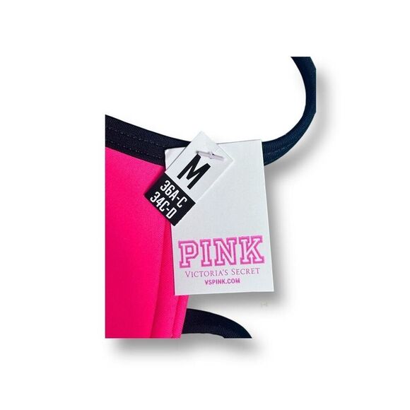 Victoria’s Secret PINK Bikini Set M Top S Bottom Neon Colorblock NWT Swimwear - Picture 8 of 15
